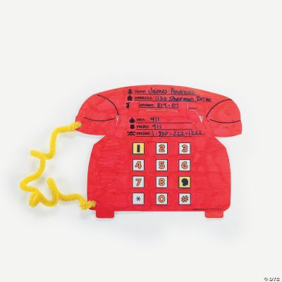 Color Your Own Emergency Phone Number Cutouts
