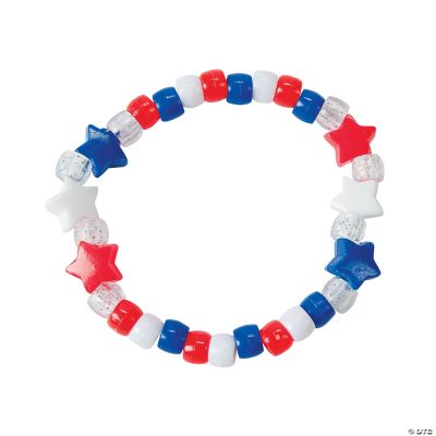 Beaded Red, White & Blue Star Bracelet Craft Kit