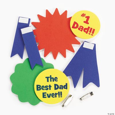 1 Dad” Ribbon Pin Craft Kit Oriental Trading Discontinued
