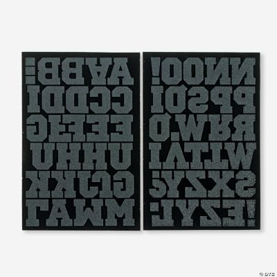 Flocked Alphabet Iron-On Transfers - Black