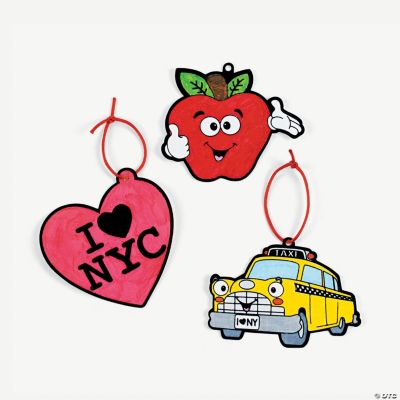 Color Your Own New York Fuzzy Ornaments