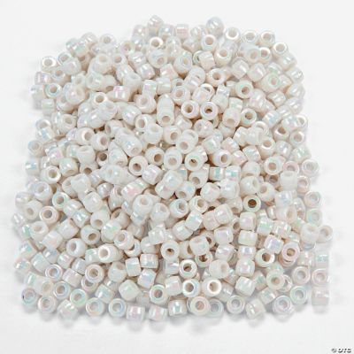 1000 Pc. AB Finish White Pony Beads