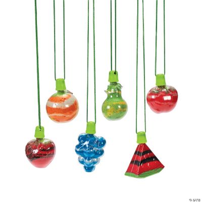Fruit Sand Art Bottle Necklaces