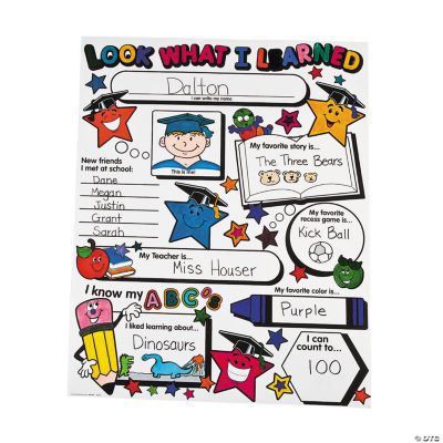 Color Your Own Elementary Graduation Star “Look What I Learned” Posters
