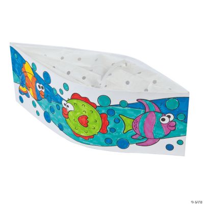 Color Your Own! Fish Party Hats