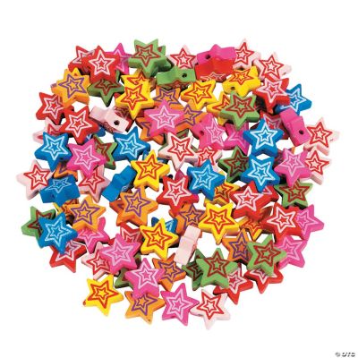 100 Pc. Star Wood Beads