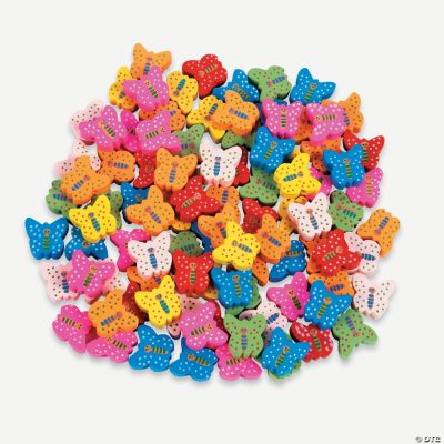 100 Pc. Butterfly Wood Beads