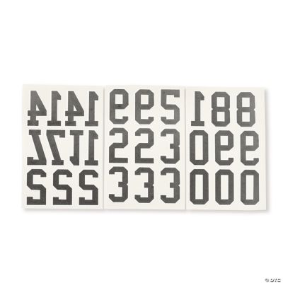 Flocked Number Iron-On Transfers - Black