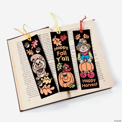 Color Your Own Fall Fuzzy Bookmarks