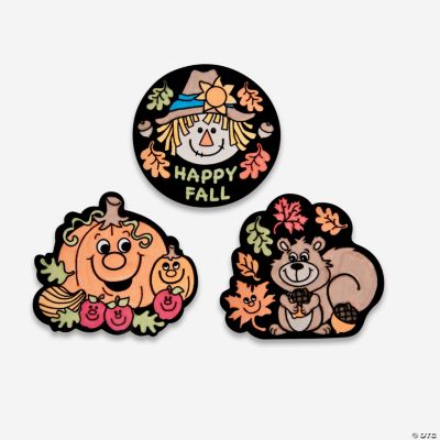Color Your Own Fall Fuzzy Magnets
