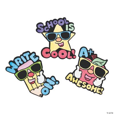Color Your Own “School Is Cool” Fuzzy Magnets