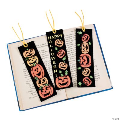 Color Your Own Fuzzy Jack-O’-Lantern Bookmarks