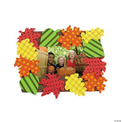 Patterned Fall Leaves Photo Frame Magnet Craft Kit