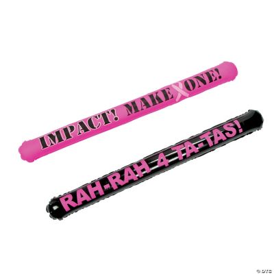 Inflatable Sassy Pink Ribbon Noisemaker Sticks