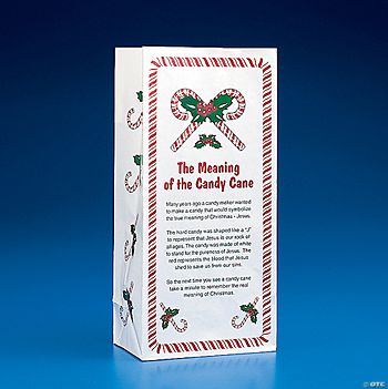 Paper Religious Candy Cane Bags