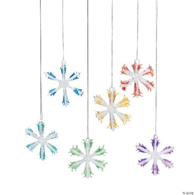 Colorful Glass Snowflake Christmas Ornaments