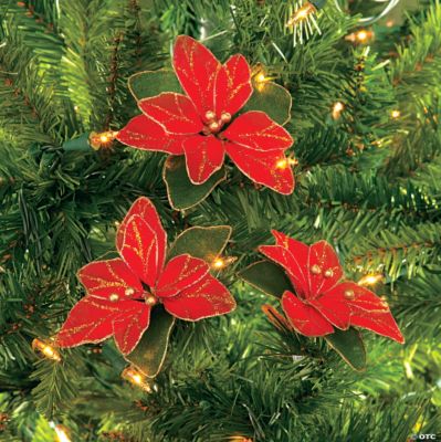 Glitter Poinsettia Ornaments