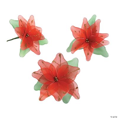 Glitter Poinsettia Ornaments