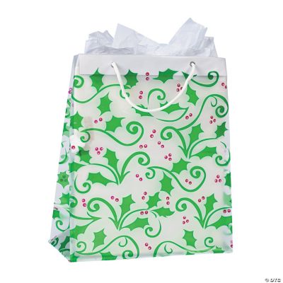 Large Gift Bags With Holly Leaves