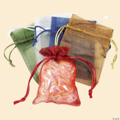 Small Sheer Mesh Drawstring Gift Bags