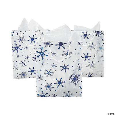 large clear gift bags with snowflakes in 4 3154 large clear gift bags ...