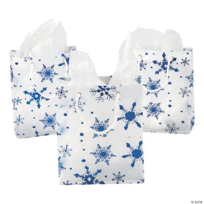 Medium Clear Gift Bags With Snowflakes