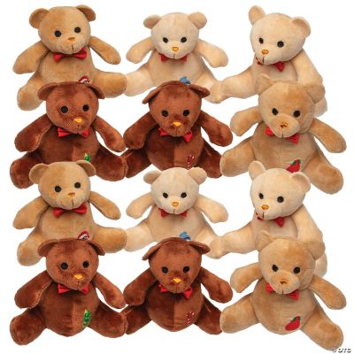 Suede-Like Holiday Patchwork Bean Bag Bears