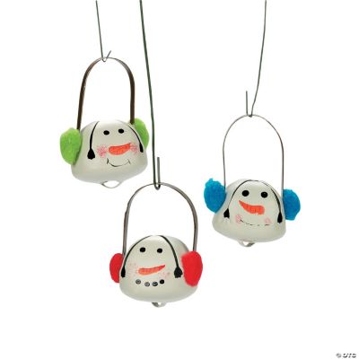 Jingle Bell Snowman Ornaments With Ear Muffs