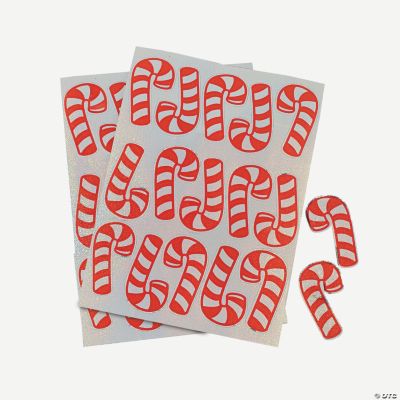 Glitter Candy Cane Stickers