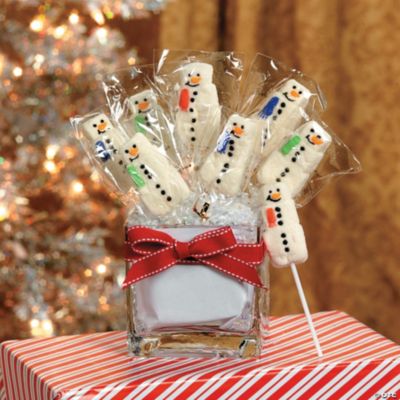 Snowman Marshmallow Suckers