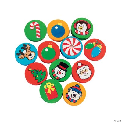 Holiday Disk Erasers