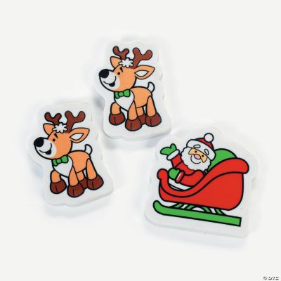 Santa & Reindeer Erasers