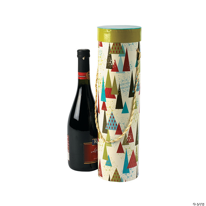 Christmas Print Wine Gift Boxes with Handles