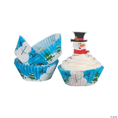 Snowman Baking Cups With Picks