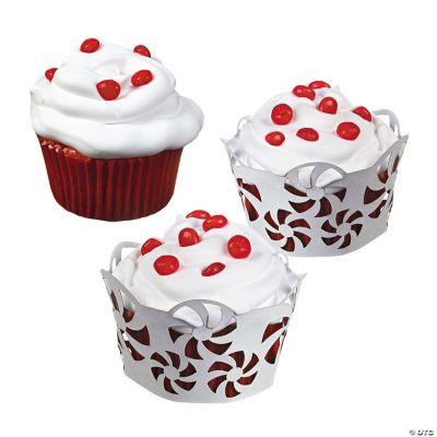 Laser-Cut Peppermint Cupcake Collars & Cups