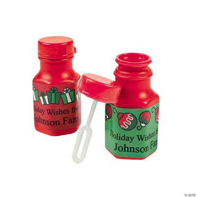 Personalized Mini Christmas Bubble Bottles