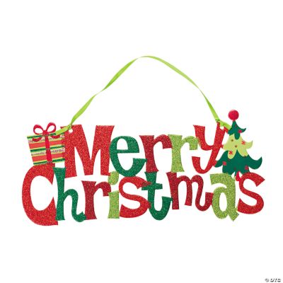 “Merry Christmas” Glitter Door Hanger