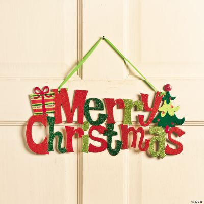 “Merry Christmas” Glitter Door Hanger Oriental Trading Discontinued