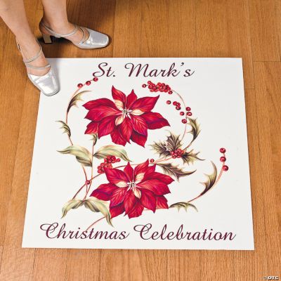 Personalized Poinsettia Floor Cling