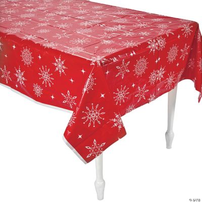 Red & White Snowflake Table Cover