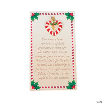 Candy Cane Heart Necklaces With Card