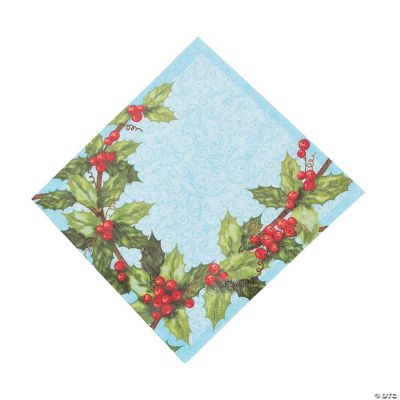 Cardinal & Holly Luncheon Napkins
