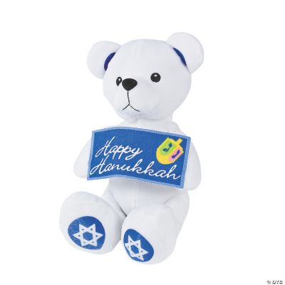 Plush Hanukkah Bear With Sign