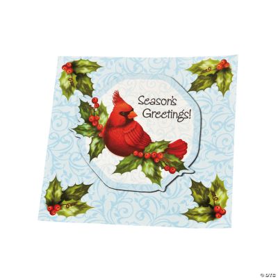 Cardinal Magnets On Holly Cards