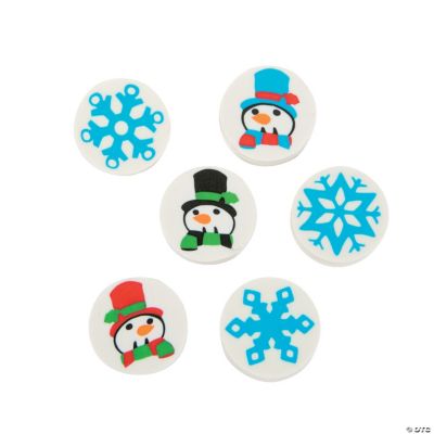 Mini Snowman & Snowflake Erasers