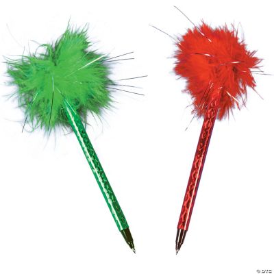 Metallic Christmas Pens With Marabou