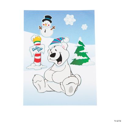 Make-A-Polar Bear Santa Sticker Scenes