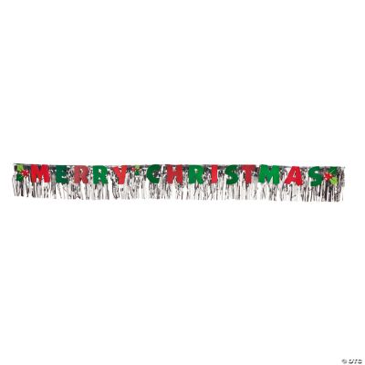 Metallic “Merry Christmas” Fringed Banner