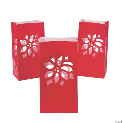 Poinsettia Luminary Bags