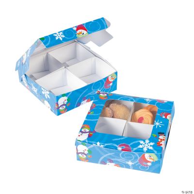 Four-Section Treat Boxes - Snowman